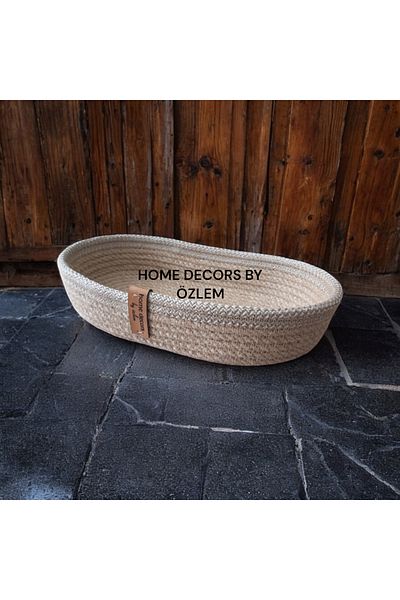 home decors by özlem Oval Wicker Basket Organizer Decoration Kitchen Presentation - 22x15x5 Cm