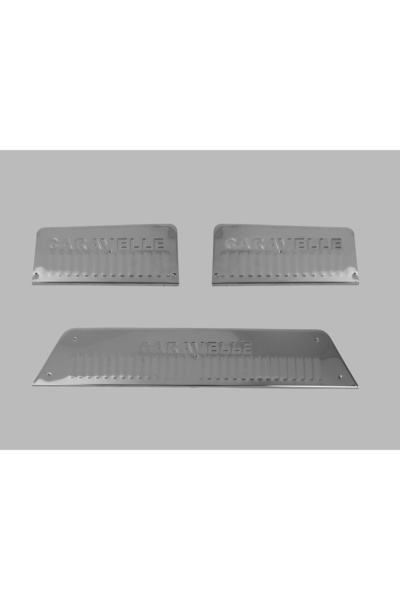 as aktif otomotiv oto krom aksesuarları Volkswagen Caravelle Van Kapı Eşiği (Yazılı) 3 Parça 2003 ve Üzeri Krom Paslanmaz Çelik