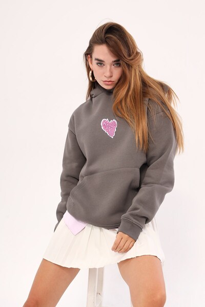 The Champ Clothing Φούτερ με κουκούλα Fleece No Fear Printed Smoked Unisex Oversize Hoodie φούτερ