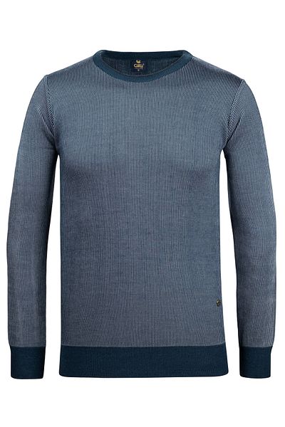 Çizgi Triko Pulover pentru bărbați din tricotaje cu dungi - decolteu, mâneci imprimate și talie elastică, tricot din oțel, potrivire clasică - 5015C