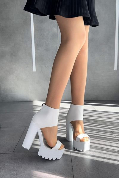Modanizm White Norwi Heeled Shoes
