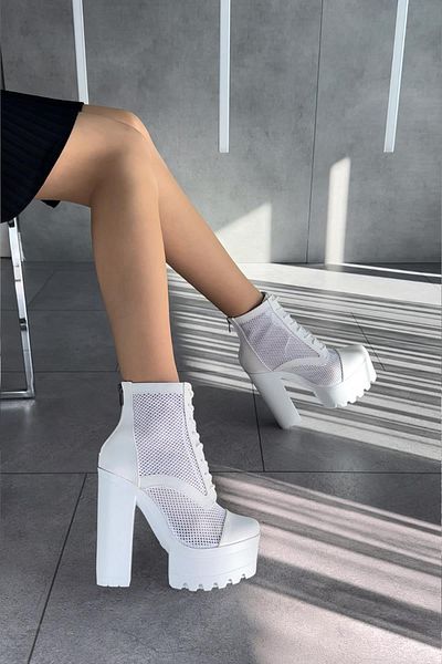 Modanizm Addia White High Heels - Comfortable and Stylish