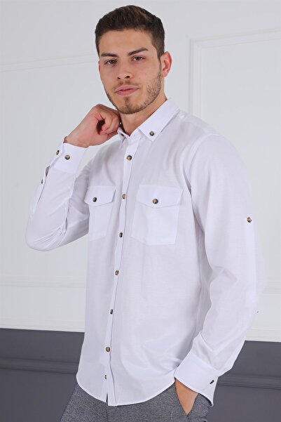 Dewberry G722 Men's Shirt-White