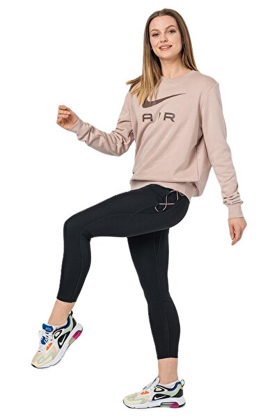 Nike Γυναικείο φούτερ Air Fleece Sportswear Essent Womens Crew Γυναικείο καφέ φούτερ
