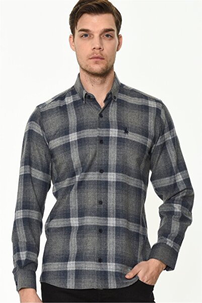 Dewberry Buttoned Collar Modern Men's Long Sleeve Shirt – Comfortable Fit for...