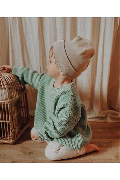 Nimini Kids Pulover unisex pentru bebeluși și copii, cu gâtul rotund, extra flexibil, 0-5 ani