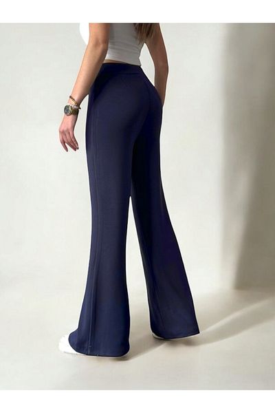 Modamorfo Elastic Waist Lycra Spanish Trousers - Dark