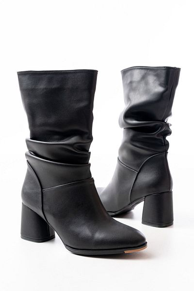 Moda Asmira Rs-2430 Black Heeled Gusseted Daily Women's Boots