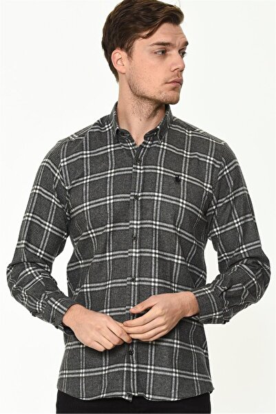 Dewberry Buttoned Collar Modern Men's Long Sleeve Shirt – Comfortable Fit for...