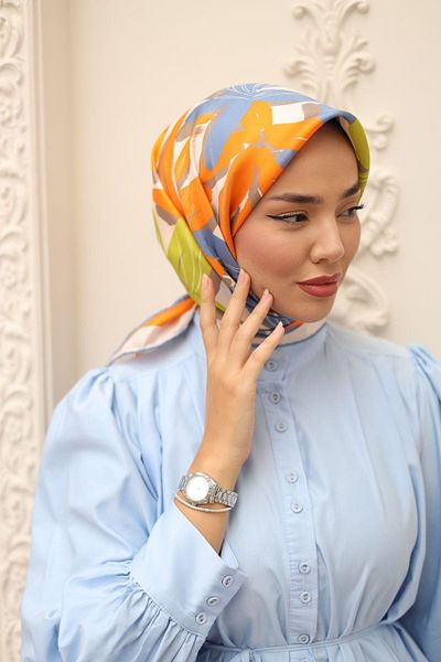Silk Home Μεταξωτό μαντίλι Twill - 11439-43 Τζιν Μπλε