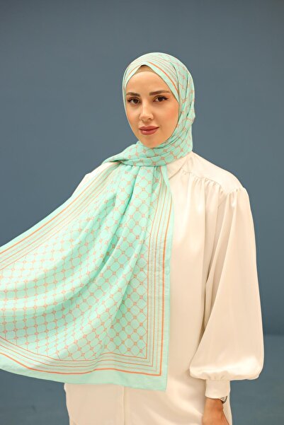 Silk Home Olinda Shawl - 49005 - 14 Turquoise Green Orange