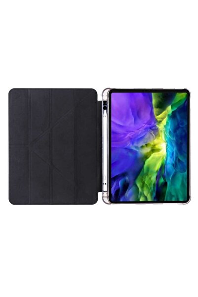 Fibaks İpad 11 A16 2025 10. Nesil 10.9 Kılıf Katlanır Kalem Bölmeli Tri Folding Standlı Uyku Modlu Kapak