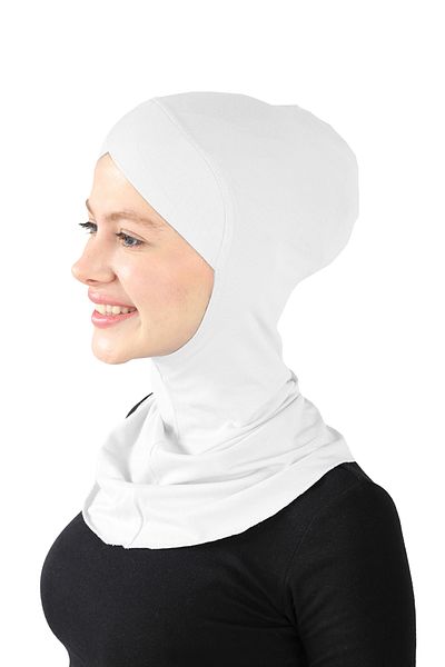 Ecardin White Cross Hijab Turban - St 232