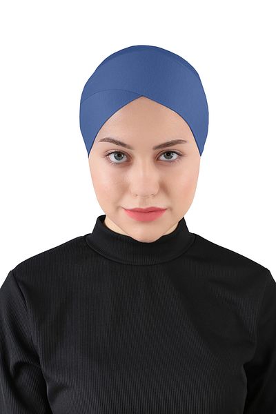 Ecardin Cross Hijab - St 233 Indigo Blue