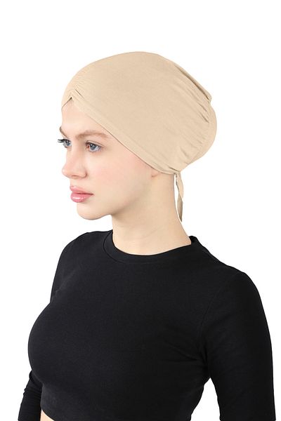 Ecardin Light Mink Pleated Comfortable Snap Bonnet - St 256