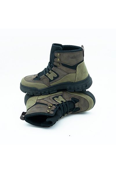 Elevold Ανδρικές μπότες Army Style με κρυφό τακούνι αύξησης ύψους +7 cm