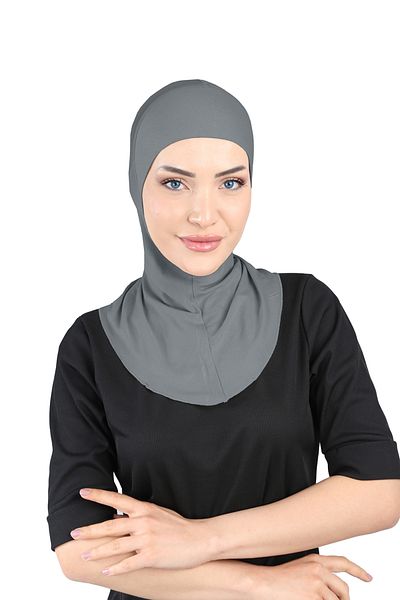 Ecardin Breathable Neck Collar Hijab Bonnet Back Tulle Fabric Anti-Sweat Clima Fit Hijab - St228 Anthracite