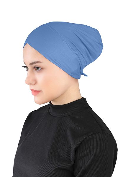 Ecardin Denim Blue Cross Hijab - St 233