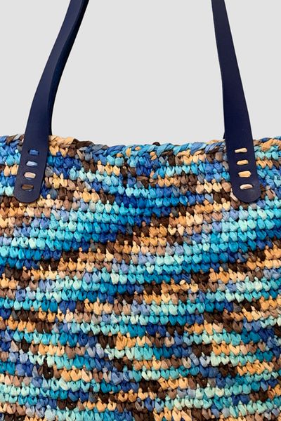 Uretti - Hüsniye 8494 Handmade Raffia Rope Colored Shoulder Bag