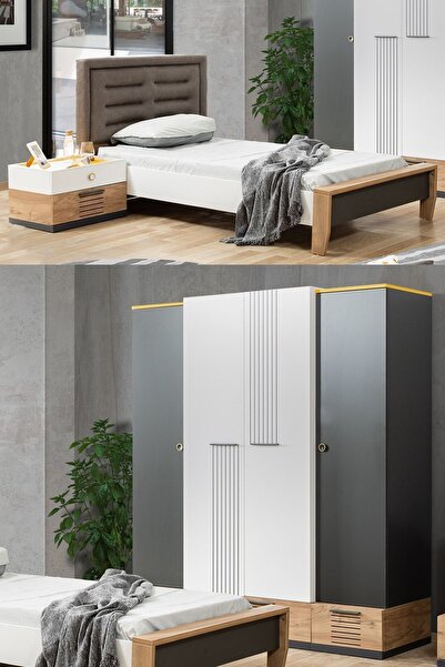 Setay Relax Genç Odası - 4 Kapaklı Dolap, Karyola, Komodin