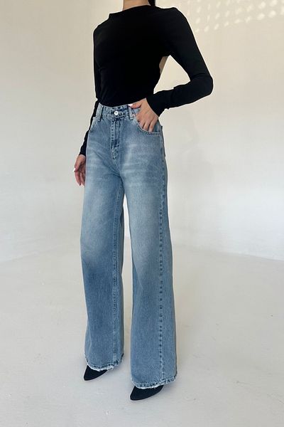 Ded COLLECTION High Waist and Wide Leg Women's Jean Jeans