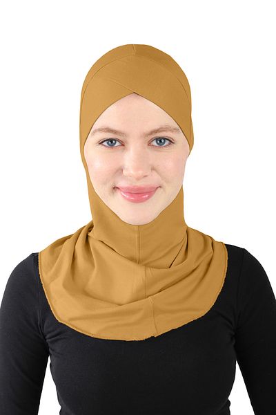 Ecardin Turban Hijab în cruce de culoare muștar - St 232