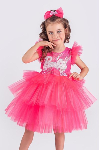 Minik Dolap Νέον ροζ παγιέτες Tutu φόρεμα