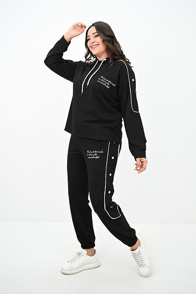 Koza Butik Дамски комплект анцуг с копчета, размер "Pull Size", 8144-25