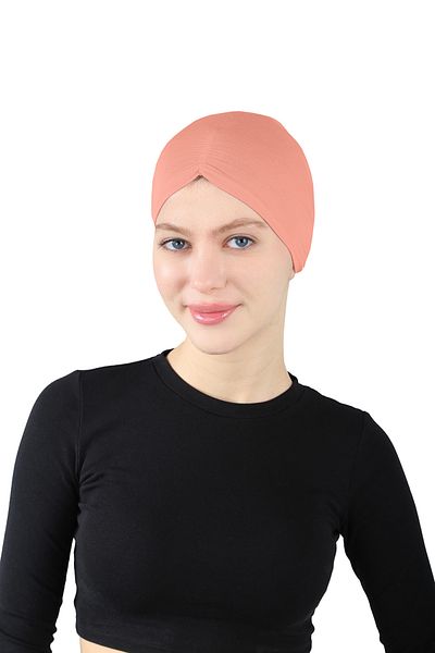 Ecardin Comfortable Pleated Snap Bonnet - St 256 Salmon