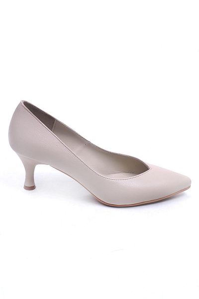 Ustalar Ayakkabı Çanta Pantofi stiletto cu toc de damă bej 039.1106