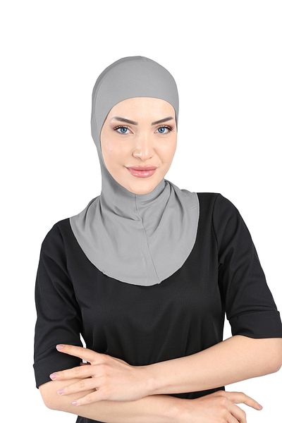 Ecardin Dark Gray Clima Fit Hijab Turban - Breathable and Anti-Sweat - St 228