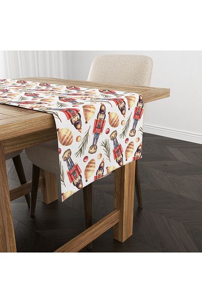 Evmila New Year's Christmas Themed Bullet Soldier 40X140 cm Velvet Runner