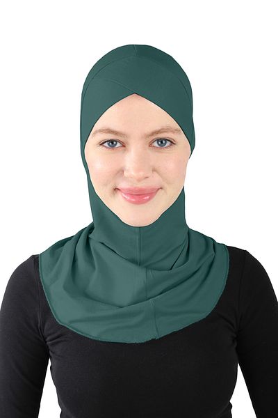 Ecardin Emerald Colored Cross Hijab Turban - St 232