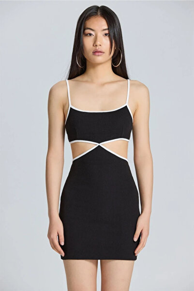 World Fashion Trends WFT2614 Rochie alb-negru cu geam dublu