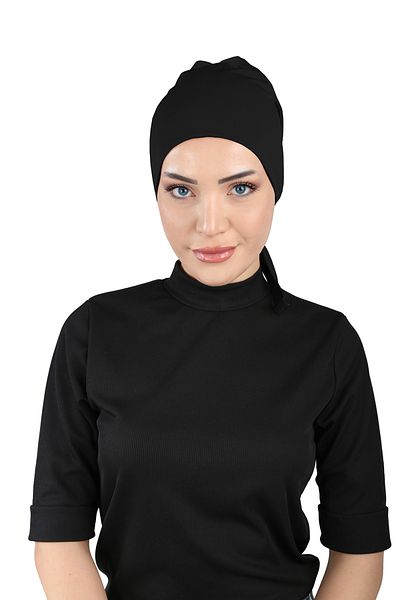 Ecardin Sandy Fabric Black Sports Breathable Fit Bonnet - St 210
