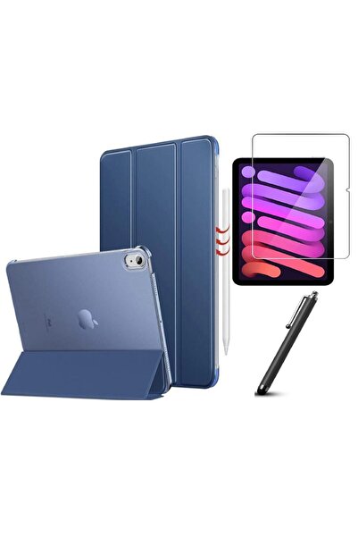 Fibaks İpad 11 A16 2025 10. Nesil 10.9 SET Ekran Koruyucu Kalem Pu Deri Standlı Katlanır Smart Kapak