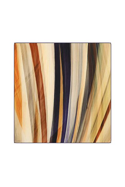 Bursa İpek Eșarfă din mătase din twill cu model Breeze bleumarin
