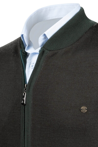 Çizgi Triko Ανδρικό πλεκτό γιλέκο Nefti με τσέπες με φερμουάρ Ατσάλινο πλεκτό πλεκτό κλασικό κορμάκι - 5015J