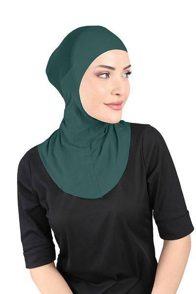 Ecardin Emerald Colored Clima Fit Hijab Turban - Breathable and Anti-Sweat