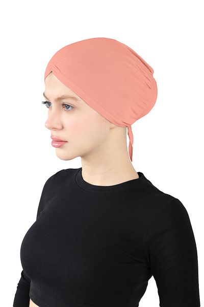Ecardin Comfortable Pleated Snap Bonnet - St 256 Salmon