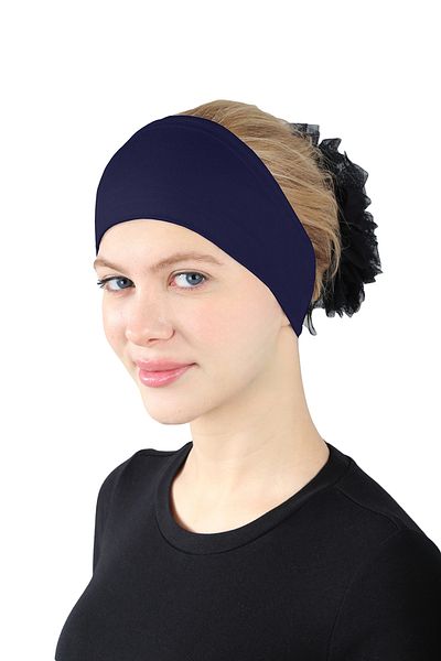 Ecardin Navy Blue Viscose Comfortable Bandana - St 276