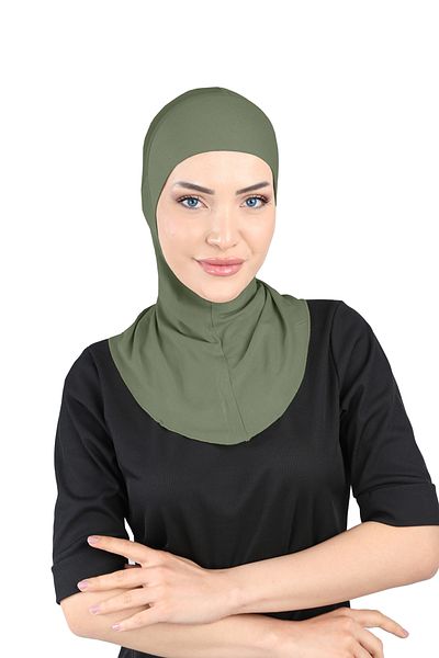 Ecardin Khaki Colored Clima Fit Hijab Turban - Breathable and Anti-Sweat