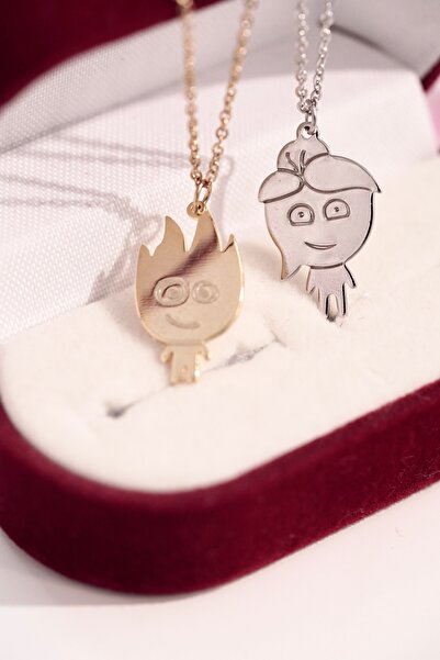 AŞIK ACCESSORIES Ateş ve Su Çelik Kolye