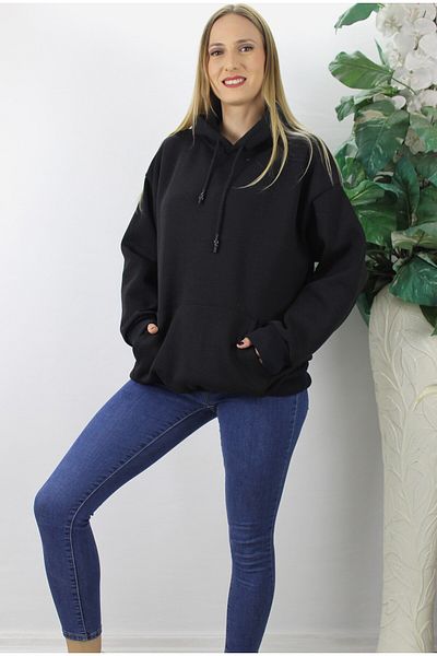 Lukas Sweat negru cu glugă - Trei fire - 2410.2022