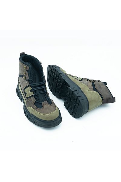 Elevold Ανδρικές μπότες Army Style με κρυφό τακούνι αύξησης ύψους +7 cm