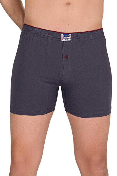 MYS GRUP TEKSTİL Ανδρικό σετ 3 Μαύρο-Καπνό-Γκρι Χρώμα 100% Βαμβακερό Φαρδύ Μπόξερ-Κοντό-Σώβρακο BERRAK / 1099