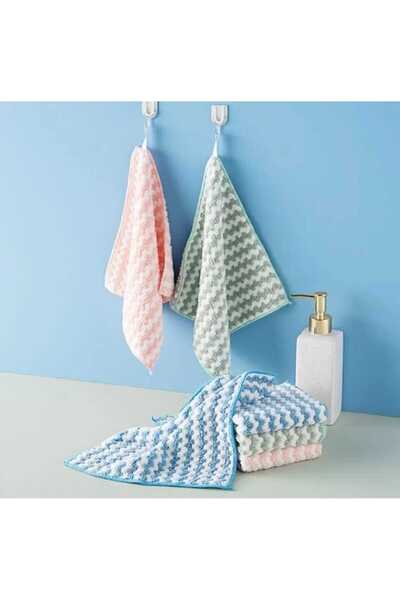 lawrenceshop 3 Adet Mikrofiber Yumuşak Dokulu Temizlik Bezi 30cm x 30 Cm Mutf...