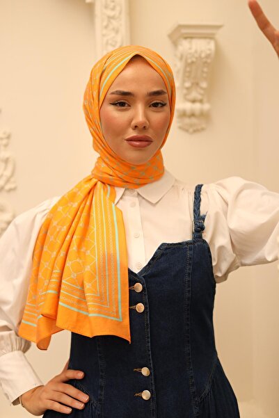 Silk Home Olinda Shawl - 49005 - 20 Orange Turquoise