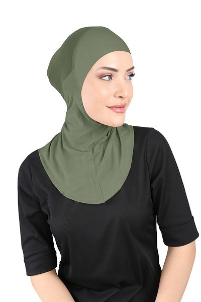 Ecardin Khaki Colored Clima Fit Hijab Turban - Breathable and Anti-Sweat