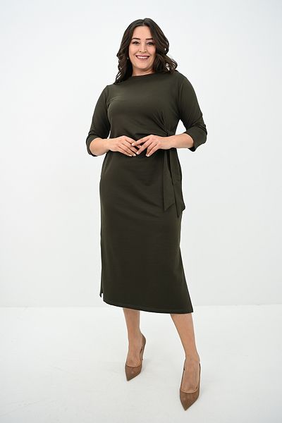 Koza Butik Women's Large Size Waist Tie Detailed Dress 5274-25